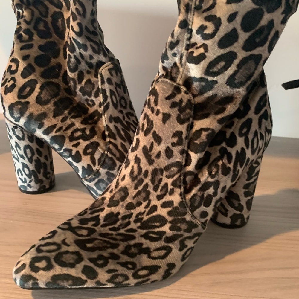 Gray Leopard Sock Bootie